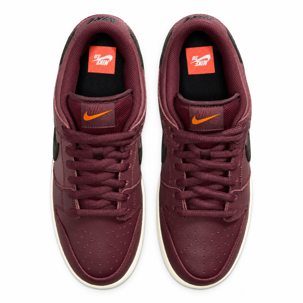 Nike SB Dunk Low Pro ISO "Burgundy Crush" - top view